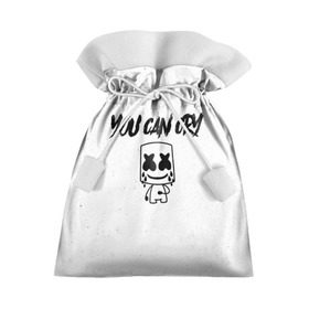 Подарочный 3D мешок с принтом Marshmello. You can cry в Курске, 100% полиэстер | Размер: 29*39 см | christopher | comstock | cry | dj | dotcom | friends | marshmallow | marshmello | usa | диджей | друзья | комсток | крис | маршмэллоу | плакать | продюсер | сша