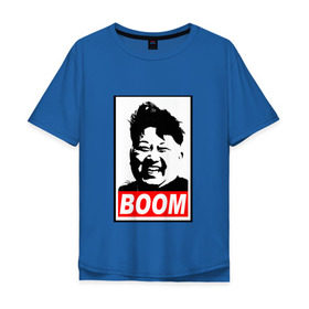 Мужская футболка хлопок Oversize с принтом BOOM КИМ ЧЕН ЫН в Курске, 100% хлопок | свободный крой, круглый ворот, “спинка” длиннее передней части | boom | kim chen eun | mems | ким чен ын | кнр | мемы | северная корея | ядерные ракеты
