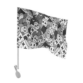 Флаг для автомобиля с принтом Marshmello в Курске, 100% полиэстер | Размер: 30*21 см | 