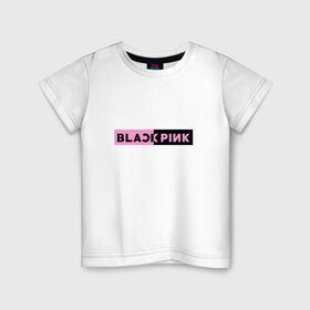 Детская футболка хлопок с принтом BlackPink в Курске, 100% хлопок | круглый вырез горловины, полуприлегающий силуэт, длина до линии бедер | black  pink | blackpink | jennie | jisoo | k pop | lalisa | группа | к поп | корейская группа | розовый | черный