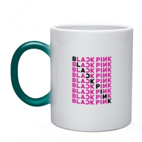 Кружка хамелеон с принтом BlackPink в Курске, керамика | меняет цвет при нагревании, емкость 330 мл | black  pink | blackpink | jennie | jisoo | k pop | lalisa | группа | к поп | корейская группа | розовый | черный