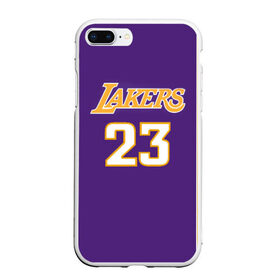 Чехол для iPhone 7Plus/8 Plus матовый с принтом Lakers в Курске, Силикон | Область печати: задняя сторона чехла, без боковых панелей | 