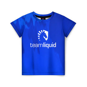Детская футболка 3D с принтом TEAM LIQUID в Курске, 100% гипоаллергенный полиэфир | прямой крой, круглый вырез горловины, длина до линии бедер, чуть спущенное плечо, ткань немного тянется | 