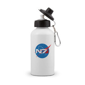 Бутылка спортивная с принтом NASA N7 MASS EFFECT в Курске, металл | емкость — 500 мл, в комплекте две пластиковые крышки и карабин для крепления | Тематика изображения на принте: logo | n7 | nasa | space | логотип | масс эффект | н7 | наса