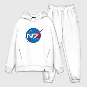 Мужской костюм хлопок OVERSIZE с принтом NASA N7 MASS EFFECT в Курске,  |  | logo | n7 | nasa | space | логотип | масс эффект | н7 | наса