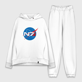 Женский костюм хлопок Oversize с принтом NASA N7 MASS EFFECT в Курске,  |  | logo | n7 | nasa | space | логотип | масс эффект | н7 | наса