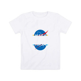 Детская футболка хлопок с принтом NASA PORTAL в Курске, 100% хлопок | круглый вырез горловины, полуприлегающий силуэт, длина до линии бедер | Тематика изображения на принте: 