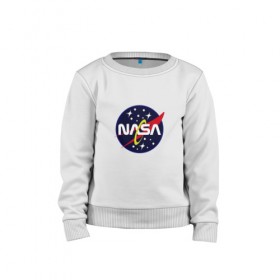 Детский свитшот хлопок с принтом nasa fashion в Курске, 100% хлопок | круглый вырез горловины, эластичные манжеты, пояс и воротник | 