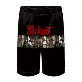 Детские спортивные шорты 3D с принтом Slipknot в Курске,  100% полиэстер
 | пояс оформлен широкой мягкой резинкой, ткань тянется
 | Тематика изображения на принте: 