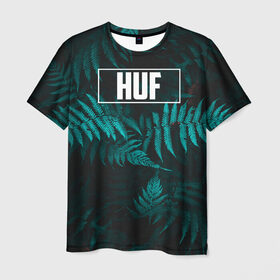 Мужская футболка 3D с принтом Папоротник (HUF) в Курске, 100% полиэфир | прямой крой, круглый вырез горловины, длина до линии бедер | huf | huf hulsbeck | папоротник