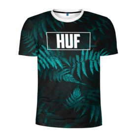 Мужская футболка 3D спортивная с принтом Папоротник (HUF) в Курске, 100% полиэстер с улучшенными характеристиками | приталенный силуэт, круглая горловина, широкие плечи, сужается к линии бедра | huf | huf hulsbeck | папоротник