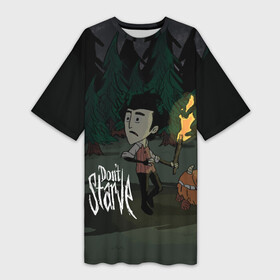 Платье-футболка 3D с принтом DON T STARVE в Курске,  |  | Тематика изображения на принте: action | adventure | dont starve | gamer | player | twitch | игра