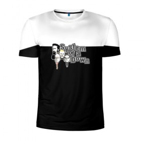 Мужская футболка 3D спортивная с принтом System of a Down в Курске, 100% полиэстер с улучшенными характеристиками | приталенный силуэт, круглая горловина, широкие плечи, сужается к линии бедра | 
