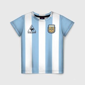 Детская футболка 3D с принтом Марадона Аргентина ретро в Курске, 100% гипоаллергенный полиэфир | прямой крой, круглый вырез горловины, длина до линии бедер, чуть спущенное плечо, ткань немного тянется | maradona | аргентина | марадона | ретро