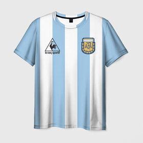 Мужская футболка 3D с принтом Марадона Аргентина ретро в Курске, 100% полиэфир | прямой крой, круглый вырез горловины, длина до линии бедер | maradona | аргентина | марадона | ретро