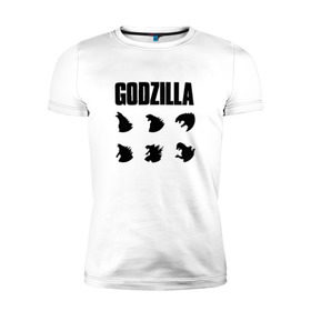Мужская футболка премиум с принтом GODZILLA в Курске, 92% хлопок, 8% лайкра | приталенный силуэт, круглый вырез ворота, длина до линии бедра, короткий рукав | 