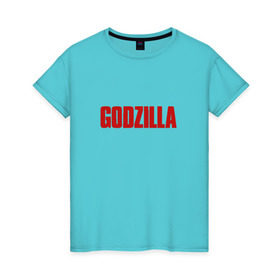 Женская футболка хлопок с принтом GODZILLA в Курске, 100% хлопок | прямой крой, круглый вырез горловины, длина до линии бедер, слегка спущенное плечо | comic con | godzilla | gojira | годзилла | монстр | фильм | чудовище