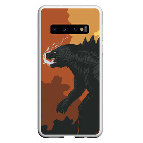 Чехол для Samsung Galaxy S10 с принтом GODZILLA в Курске, Силикон | Область печати: задняя сторона чехла, без боковых панелей | comic con | godzilla | gojira | logo | годзилла | знаки | иероглифы | лого | монстр | фильм | чудовище