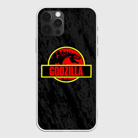 Чехол для iPhone 12 Pro с принтом JURASSIC GODZILLA | ГОДЗИЛЛА в Курске, силикон | область печати: задняя сторона чехла, без боковых панелей | Тематика изображения на принте: comic con | godzilla | gojira | logo | годзилла | знаки | иероглифы | лого | монстр | фильм | чудовище