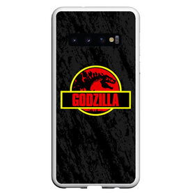 Чехол для Samsung Galaxy S10 с принтом JURASSIC GODZILLA ГОДЗИЛЛА в Курске, Силикон | Область печати: задняя сторона чехла, без боковых панелей | comic con | godzilla | gojira | logo | годзилла | знаки | иероглифы | лого | монстр | фильм | чудовище