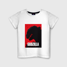 Детская футболка хлопок с принтом GODZILLA POSTER в Курске, 100% хлопок | круглый вырез горловины, полуприлегающий силуэт, длина до линии бедер | Тематика изображения на принте: 