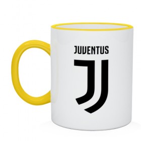 Кружка двухцветная с принтом Juventus в Курске, керамика | объем — 330 мл, диаметр — 80 мм. Цветная ручка и кайма сверху, в некоторых цветах — вся внутренняя часть | fozra juve | ювентус