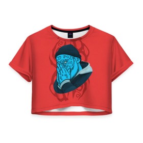 Женская футболка 3D укороченная с принтом Jeembo Grime в Курске, 100% полиэстер | круглая горловина, длина футболки до линии талии, рукава с отворотами | jeembo | джангирян | джимбо