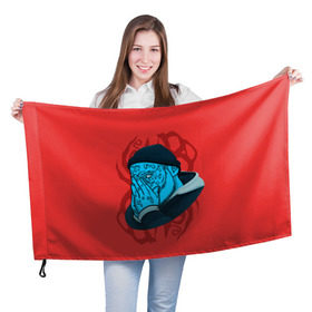 Флаг 3D с принтом Jeembo Grime в Курске, 100% полиэстер | плотность ткани — 95 г/м2, размер — 67 х 109 см. Принт наносится с одной стороны | jeembo | джангирян | джимбо