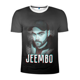 Мужская футболка 3D спортивная с принтом Jeembo glitch в Курске, 100% полиэстер с улучшенными характеристиками | приталенный силуэт, круглая горловина, широкие плечи, сужается к линии бедра | Тематика изображения на принте: jeembo | джангирян | джимбо