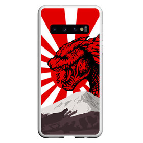 Чехол для Samsung Galaxy S10 с принтом GODZILLA в Курске, Силикон | Область печати: задняя сторона чехла, без боковых панелей | comic con | godzilla | gojira | logo | годзилла | знаки | иероглифы | лого | монстр | фильм | чудовище