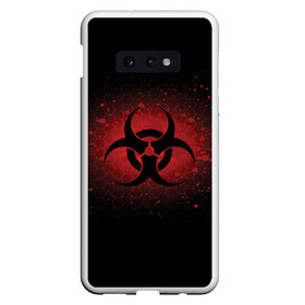 Чехол для Samsung S10E с принтом Biohazard в Курске, Силикон | Область печати: задняя сторона чехла, без боковых панелей | Тематика изображения на принте: biohazard | plague inc | биологическая опасность | знак