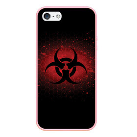 Чехол для iPhone 5/5S матовый с принтом Biohazard в Курске, Силикон | Область печати: задняя сторона чехла, без боковых панелей | Тематика изображения на принте: biohazard | plague inc | биологическая опасность | знак