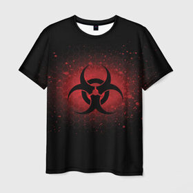 Мужская футболка 3D с принтом Biohazard в Курске, 100% полиэфир | прямой крой, круглый вырез горловины, длина до линии бедер | biohazard | plague inc | биологическая опасность | знак