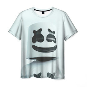 Мужская футболка 3D с принтом MARSHMELLO в Курске, 100% полиэфир | прямой крой, круглый вырез горловины, длина до линии бедер | dj | marshmello | usa | америка | клубная музыка | маршмелло | музыка | музыкант