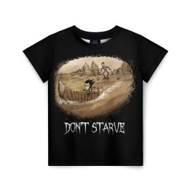 Детская футболка 3D с принтом Don`t starve в Курске, 100% гипоаллергенный полиэфир | прямой крой, круглый вырез горловины, длина до линии бедер, чуть спущенное плечо, ткань немного тянется | Тематика изображения на принте: 