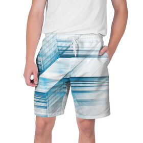 Мужские шорты 3D с принтом STRIPES в Курске,  полиэстер 100% | прямой крой, два кармана без застежек по бокам. Мягкая трикотажная резинка на поясе, внутри которой широкие завязки. Длина чуть выше колен | abstract | stripes | абстракция