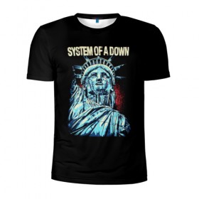 Мужская футболка 3D спортивная с принтом System of a Down в Курске, 100% полиэстер с улучшенными характеристиками | приталенный силуэт, круглая горловина, широкие плечи, сужается к линии бедра | 