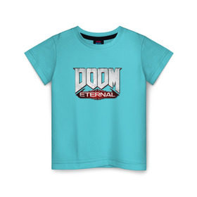 Детская футболка хлопок с принтом DOOM Eternal в Курске, 100% хлопок | круглый вырез горловины, полуприлегающий силуэт, длина до линии бедер | doom | doom eternal | дум