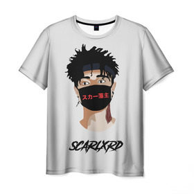 Мужская футболка 3D с принтом Scarlxrd в Курске, 100% полиэфир | прямой крой, круглый вырез горловины, длина до линии бедер | band | rap | rapper | scarlord | scarlxrd | scxrlord | в маске | лорд | рэп | рэпер | рэппер | скар | скарлорд | скрим