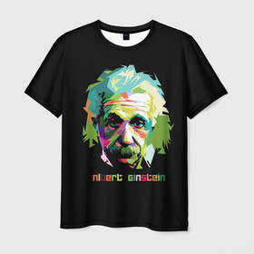 Мужская футболка 3D с принтом Эйнштейн Альберт в Курске, 100% полиэфир | прямой крой, круглый вырез горловины, длина до линии бедер | Тематика изображения на принте: albert | einstein | альберт | великий | закон | легендарный | нобелевская | относительности | премия | профессор | теория | ученый | физик | физика | энштейн