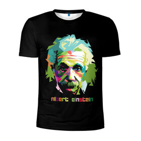 Мужская футболка 3D спортивная с принтом Эйнштейн Альберт в Курске, 100% полиэстер с улучшенными характеристиками | приталенный силуэт, круглая горловина, широкие плечи, сужается к линии бедра | Тематика изображения на принте: albert | einstein | альберт | великий | закон | легендарный | нобелевская | относительности | премия | профессор | теория | ученый | физик | физика | энштейн