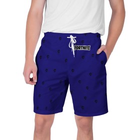 Мужские шорты 3D с принтом Fortnite: Пижама синяя верх в Курске,  полиэстер 100% | прямой крой, два кармана без застежек по бокам. Мягкая трикотажная резинка на поясе, внутри которой широкие завязки. Длина чуть выше колен | 