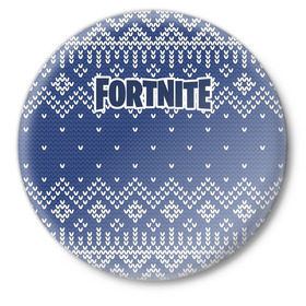 Значок с принтом Новогодний Fortnite в Курске,  металл | круглая форма, металлическая застежка в виде булавки | Тематика изображения на принте: 