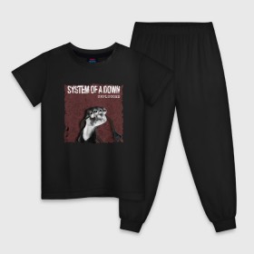 Детская пижама хлопок с принтом System of a Down в Курске, 100% хлопок |  брюки и футболка прямого кроя, без карманов, на брюках мягкая резинка на поясе и по низу штанин
 | 