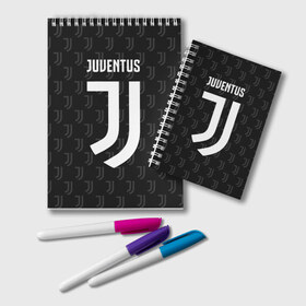 Блокнот с принтом Juventus FC Pattern в Курске, 100% бумага | 48 листов, плотность листов — 60 г/м2, плотность картонной обложки — 250 г/м2. Листы скреплены удобной пружинной спиралью. Цвет линий — светло-серый
 | Тематика изображения на принте: juventus | pattern | паттерн | форма | футбольная | юва | ювентус