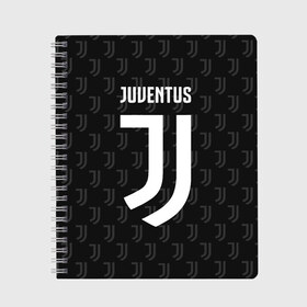 Тетрадь с принтом Juventus FC Pattern в Курске, 100% бумага | 48 листов, плотность листов — 60 г/м2, плотность картонной обложки — 250 г/м2. Листы скреплены сбоку удобной пружинной спиралью. Уголки страниц и обложки скругленные. Цвет линий — светло-серый
 | juventus | pattern | паттерн | форма | футбольная | юва | ювентус