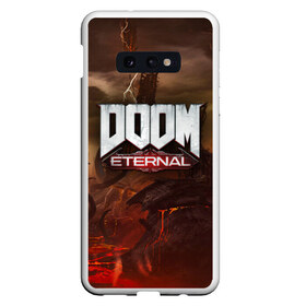 Чехол для Samsung S10E с принтом DOOM Eternal в Курске, Силикон | Область печати: задняя сторона чехла, без боковых панелей | doom | doomguy | slayer | вечный | дум | думгай | палач рока