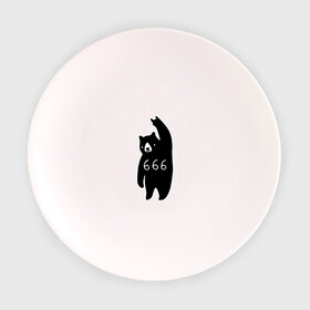 Тарелка с принтом BAD BEAR 666 ROCK в Курске, фарфор | диаметр - 210 мм
диаметр для нанесения принта - 120 мм | 666 | bear | devil | satan | медведь | сатана