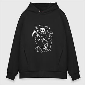 Мужское худи Oversize хлопок с принтом CAT GOT YOUR SOUL в Курске, френч-терри — 70% хлопок, 30% полиэстер. Мягкий теплый начес внутри —100% хлопок | боковые карманы, эластичные манжеты и нижняя кромка, капюшон на магнитной кнопке | 666 | animal | cat | dark souls | dead | death | diablo | die | kitty | metal | pets | rip | rock | домашние животные | дьявол | животные | кот | котики | кошки | нож | оружие | пафосные | питомец | рок | темные души | яд