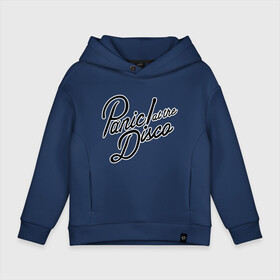 Детское худи Oversize хлопок с принтом Panic at the disco logo в Курске, френч-терри — 70% хлопок, 30% полиэстер. Мягкий теплый начес внутри —100% хлопок | боковые карманы, эластичные манжеты и нижняя кромка, капюшон на магнитной кнопке | brendon urie | patd | spencer smith | tyan ross